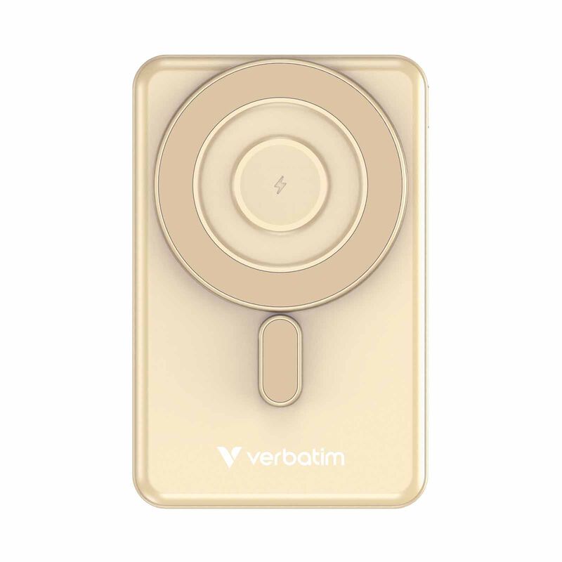 VERBATIM Powerbank Magnetic Wireless Charge 10000mah 2 X C Stand Gold VM32271-image 1