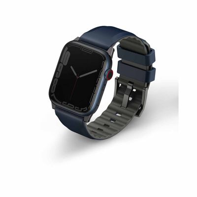 UNIQ Linus Airosoft Silicone Apple Watch Strap 49/45/44/42mm - Nautical Blue (blue) UNIQ-45MM-LINUSBLU