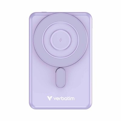 VERBATIM Powerbank Magnetic Wireless Charge 5000mah 2 X C Stand Purple VM32252