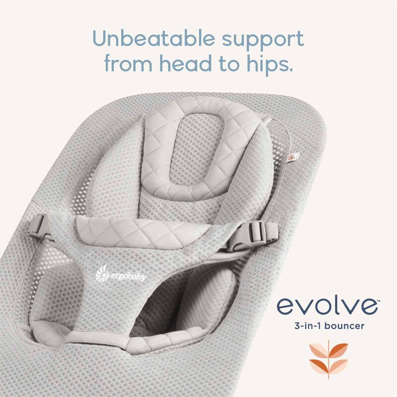 ERGOBABY Evolve 3 In 1 Mesh Bouncer - Light Grey EVLBNCLTGRYMSH-image 3
