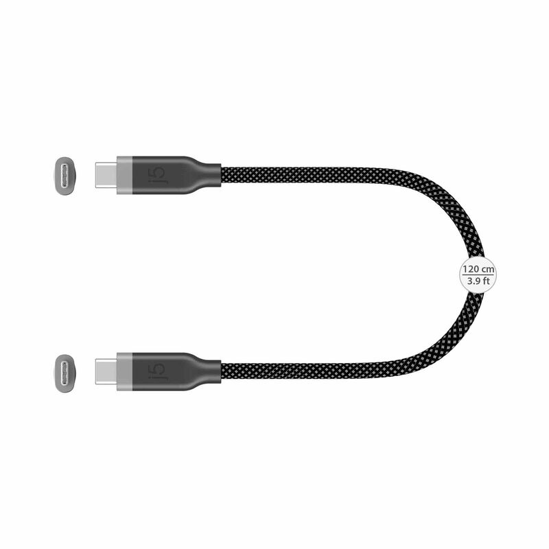 J5CREATE Usb-c 10gbps/60w Ultra Soft Double-braided Fast Charging Cable (black) JUCX19L12B-image 4