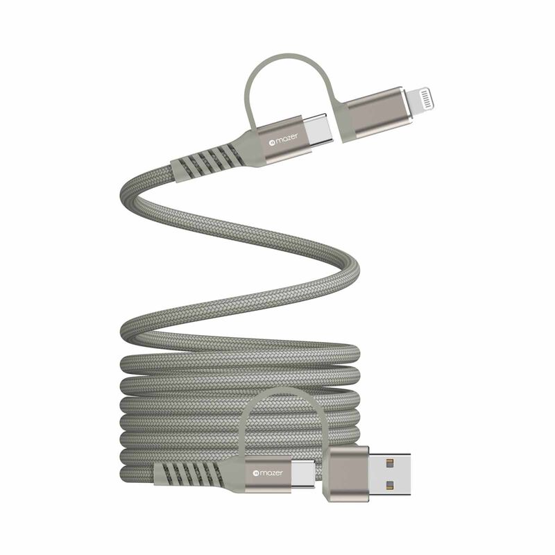 MAZER Infinitelink Cobra Magnetic 2m/60w Fast Charging Cable-titanium M-COBRA-C62DUO-TN-image 3
