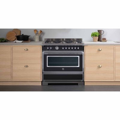 BERTAZZONI 90cm Standing Cooker Matt Black HER96L1ENET