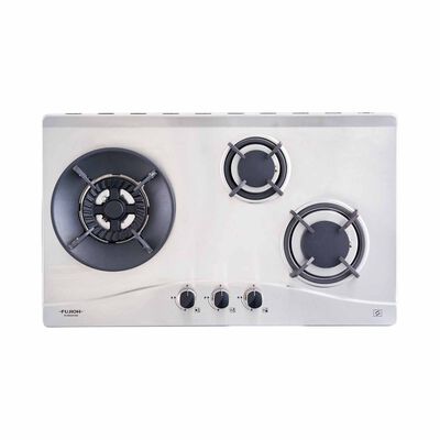 FUJIOH 75cm 3 Burners Gas Hob (tg) - Stainless Steel (exclude Installation) FH-GS5035 SVSS TG