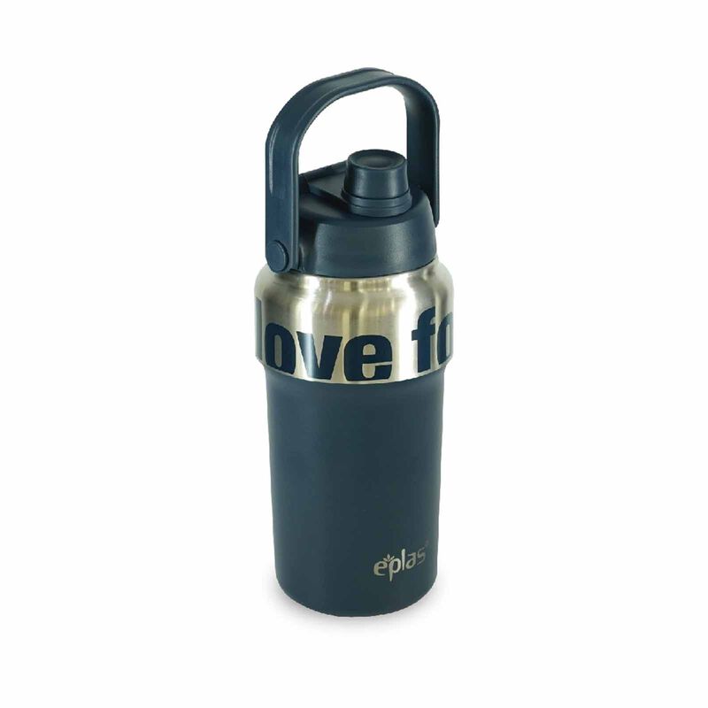 EPLAS 304 Stainless Steel Sporty Thermos Flask With Handle (1000ml) -midnight Blue EVH-1000-image 1
