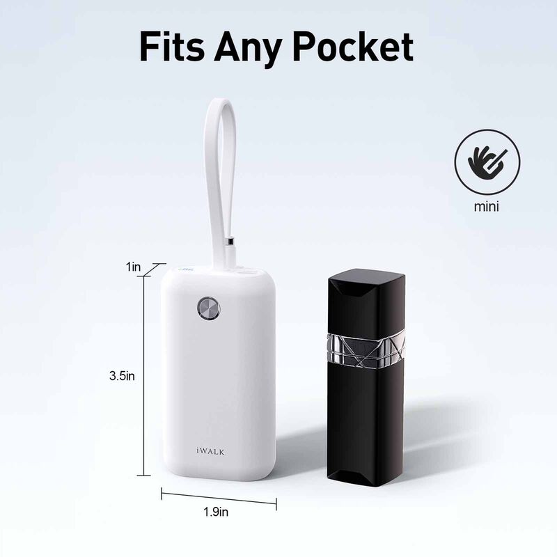 IWALK Powermini Built-in Cable, 22.5w Usb-c Fast Charging Powerbank (10,000mah) White UBP001-002A-image 2