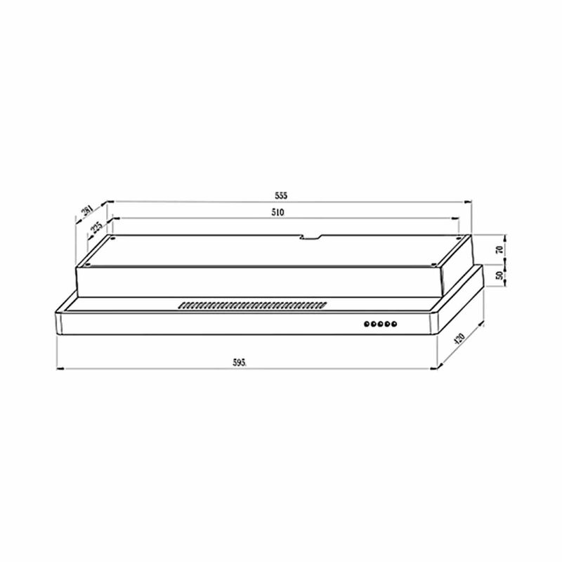 TURBO Slimline Hood (60cm) - Black (exclude Installation) TM902-60BK-image 3
