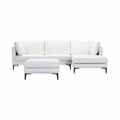 L Shaped (fab) New Beige Right Fabric Sofa ALDINA