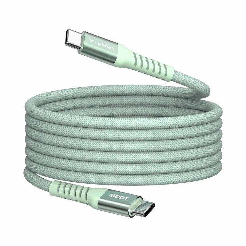 VERBATIM Sync & Charge Usb-c To Usb-c 100w Magnetic 120cm - Green VM31855-image 5