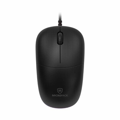 MICROPACK Essential Wired Optical Mouse - Black M-105-BK