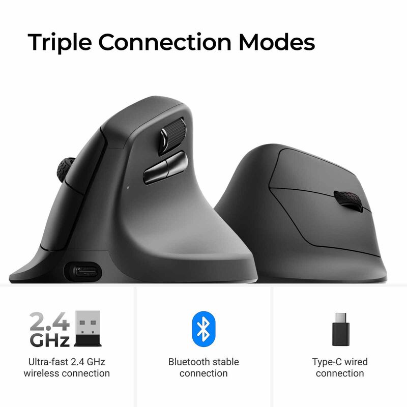 KEYCHRON M5 8k 2.4 Ghz Wireless Ergonomic Vertical Mouse - Black KYCN-M5-A23-image 11