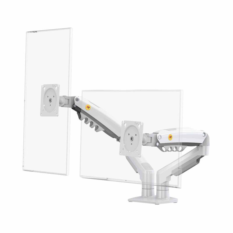 NORTHBAYOU Monitor Arm Fits 17-27in, Hold 2-9kg Vesa 75x75 / 100x100 F160 WHITE-image 1