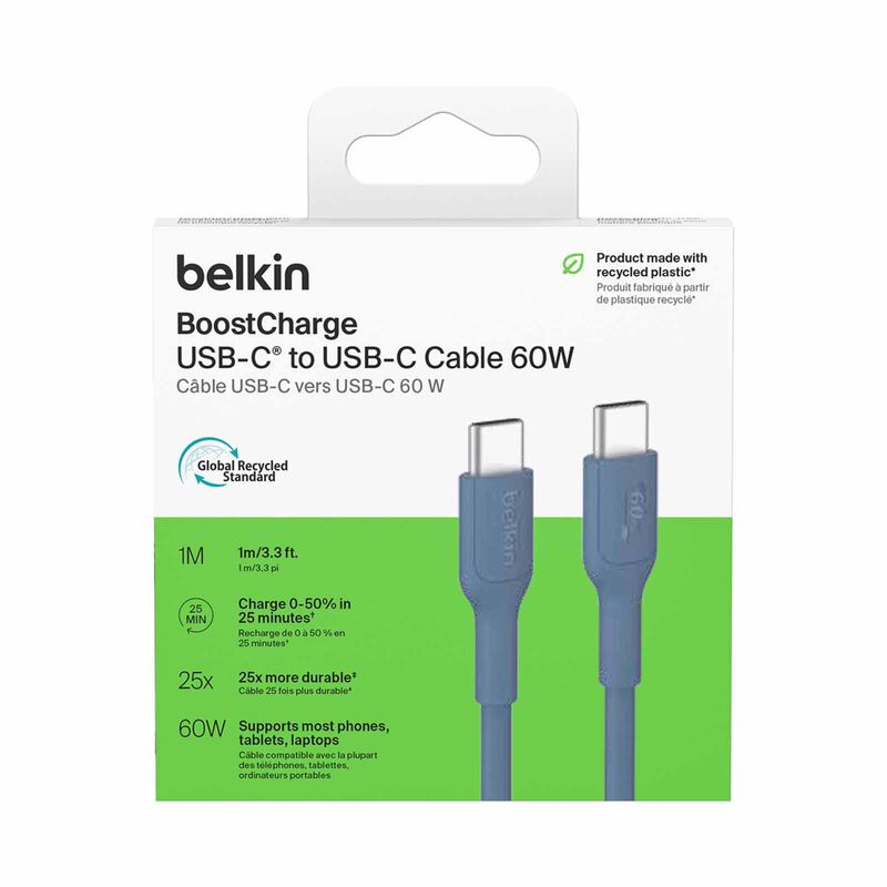 BELKIN Usb-c - Usb-c Cable 60w 2.0, Pcr, 1m, Blue CAB023FQ1MBL-image 2