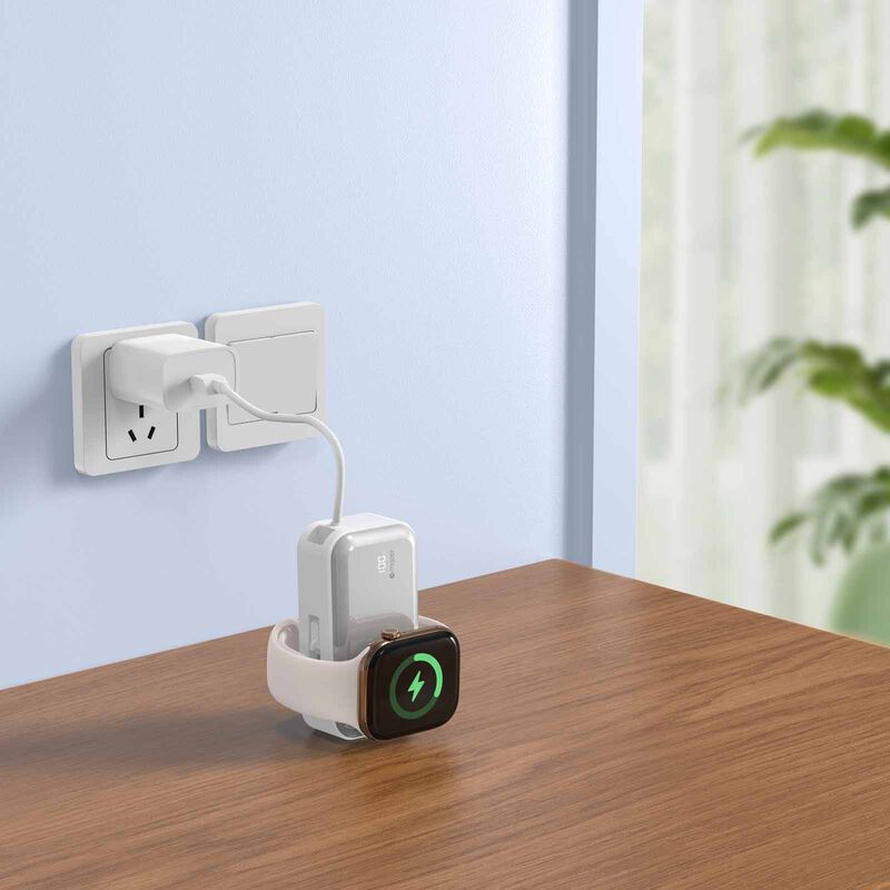 MAZER Pocketmini 5000mah/built-in Cable+apple Watch Charging+stand/pd20w Power Bank - White M-POCKET5.0W-WH-image 13