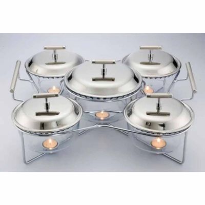 SABINEX Round Food Warmer 4pcs X 0.7l + 1pcs X 1.5l KG05