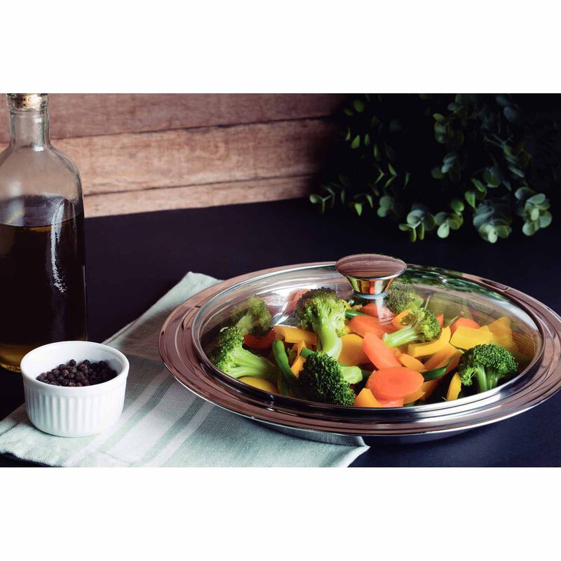 TRAMONTINA Cosmos 30cm Deep Serving Dish With Glass Lid - Stainless Steel 61528304-image 4