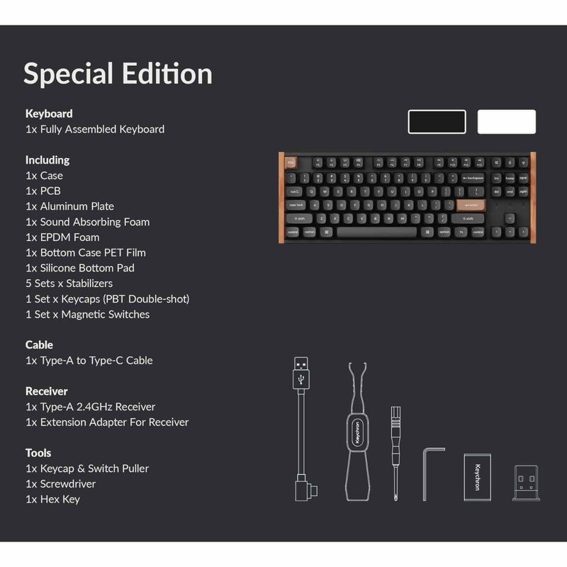 KEYCHRON K8 He 80%tkl, 87 Key, Black Full Assembled, Rgb, Hot-swap, Hall Effect Keyboard - Special Ed. KYCN-K8H-F1-image 7