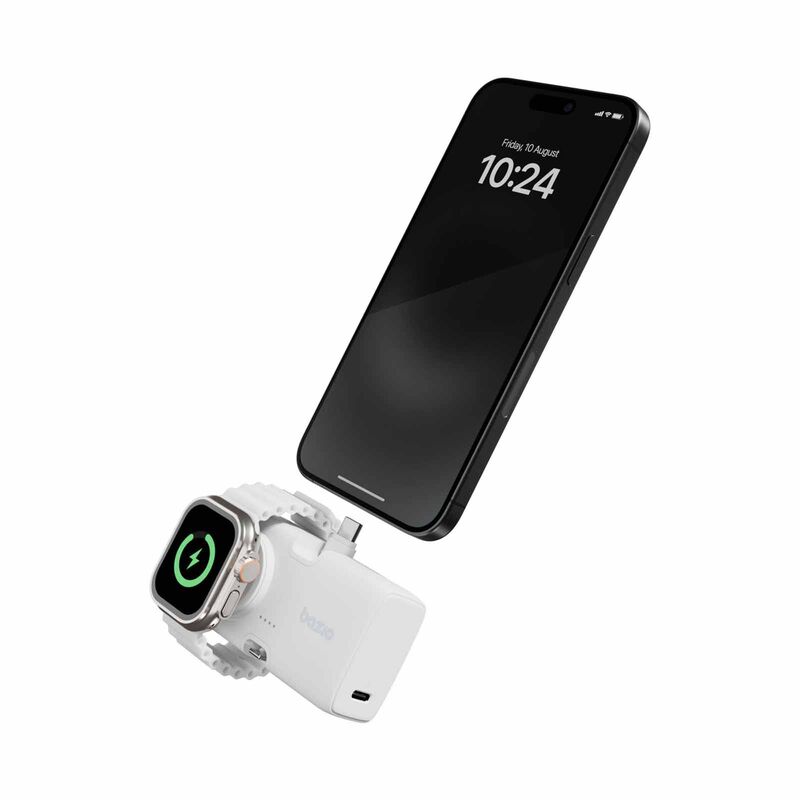 ENERGEA 2 In 1 5000mah Foldable Usb-c/lightning Pin Powerbank With Apple Watch Charger Vanilla GPW-KODA-WHT BAZIC GOPOWER KODA-image 2