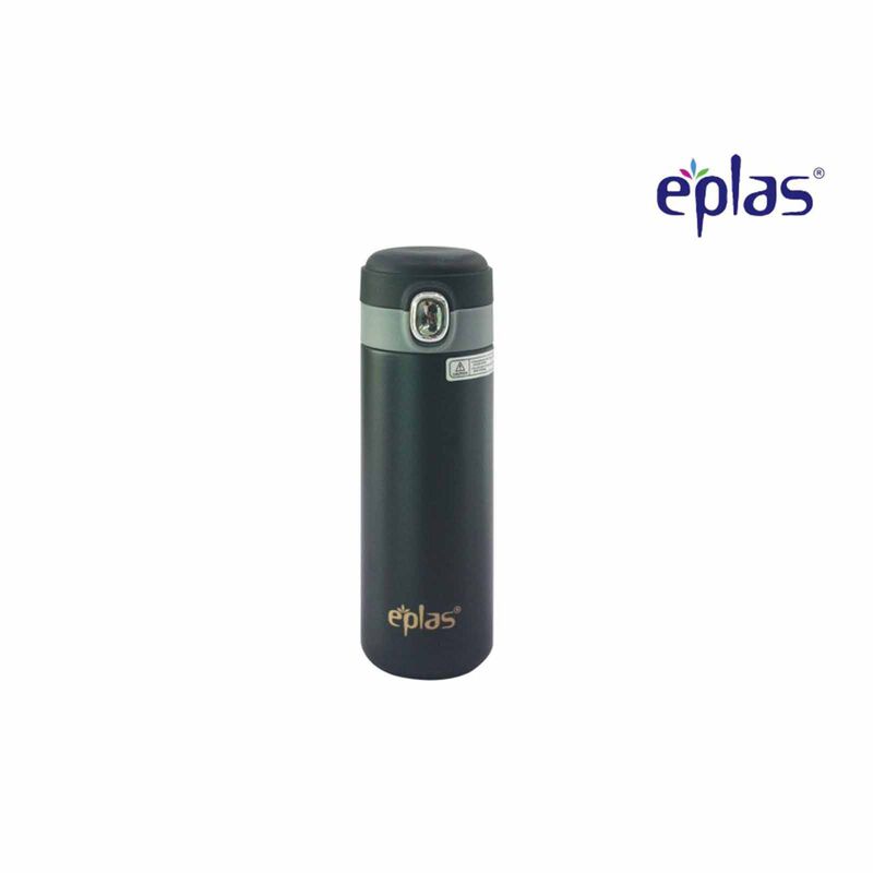EPLAS S/steel Flip Top Bottle (400ml) Black EVP-400-image 1