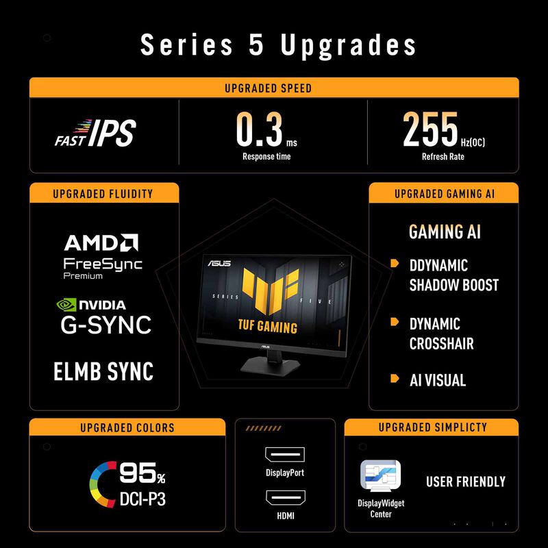 ASUS 27in Tuf Gaming Qhd 255hz Ips Gaming Monitor VG27AQME5F-image 9