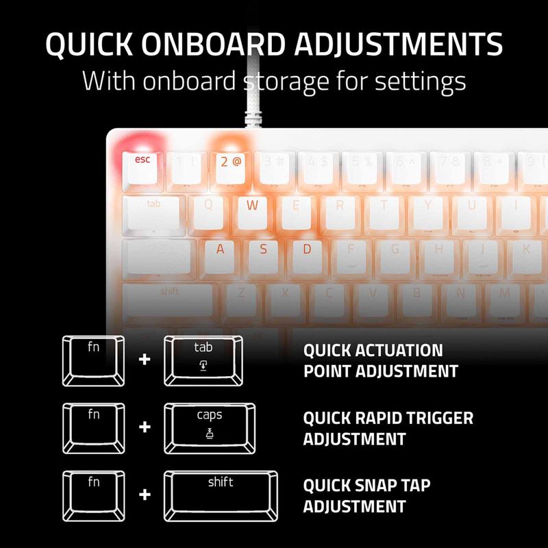 RAZER Huntsman V3 Pro Mini - 60% Analog Optical Esports Keyboard - White Edition RZ03-04991700-R3M1-image 3