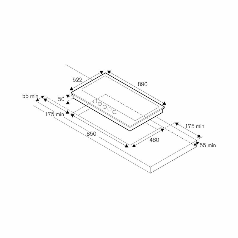 BERTAZZONI 90cm Built-in Gas Hob Three Cooking Zones P903LPRONE-image 5