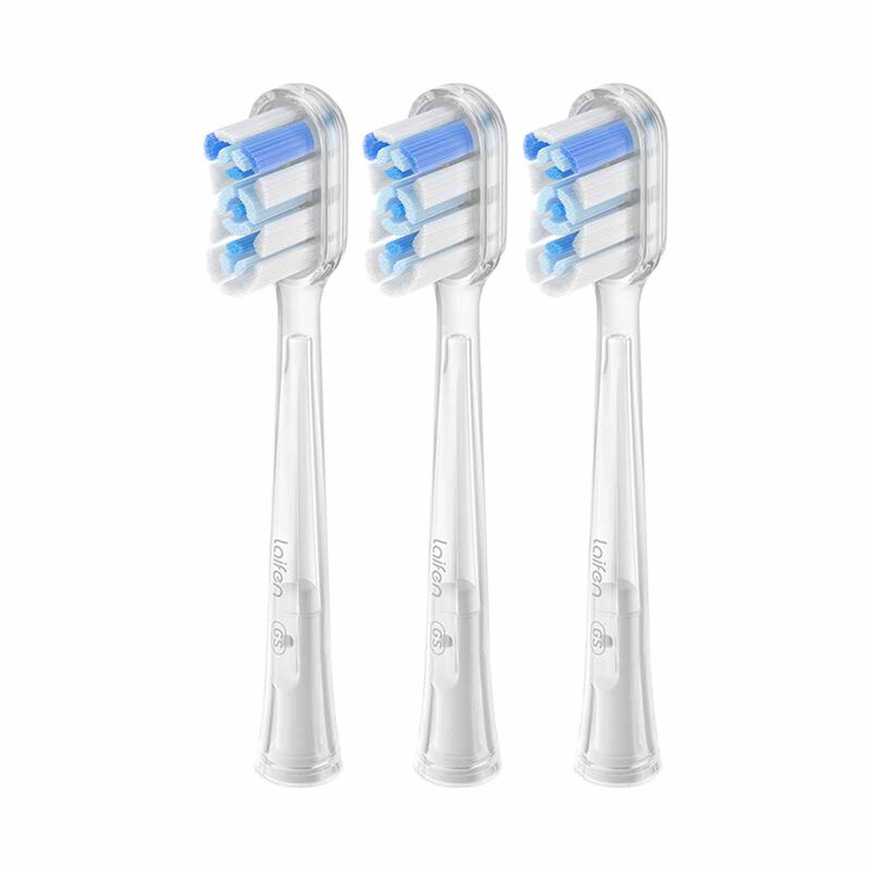 LAIFEN Wave Electric Toothbrush Head 3 Brush Heads Transparent Color (super-clean) WAVE 3 BRUSH HEADS TRANSPARENT COLOR (SUPER-CLEAN)-image 1