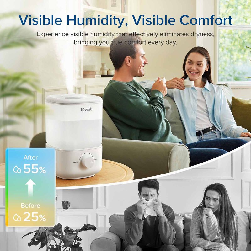 LEVOIT Classic 160 Ultrasonic Cool Mist Humidifier LV-HUMC160WH-UK-image 2