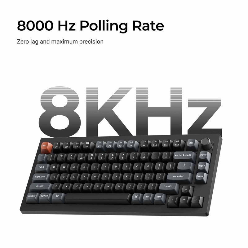 KEYCHRON V1 Ultra 8k 75% 82 Key Black Knob Rgb Hot-swap Silk Pom Banana Switch KYCN-V1U-D4-image 4