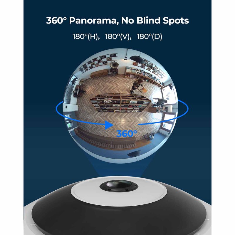 REOLINK Reolink Fisheye Series Fe-w-w 2k+ 6mp 360&deg; Panorama, 2.4/5ghz Wifi Indoor Security Camera WC3K02W-image 2