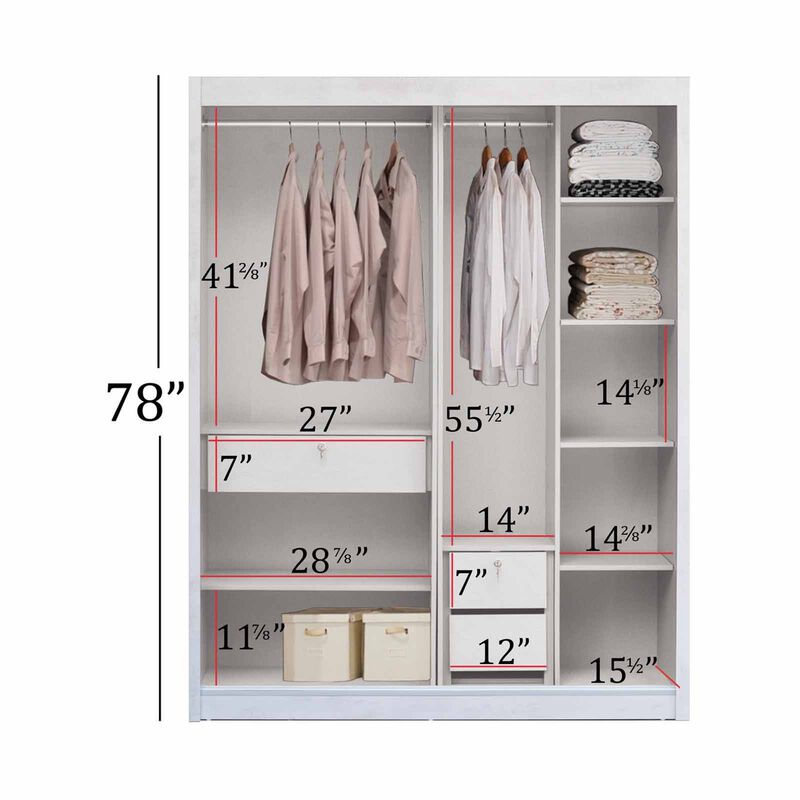 SMARTBOX 2 Door Sliding Wardrobe (white-56) DUBLIN-image 3