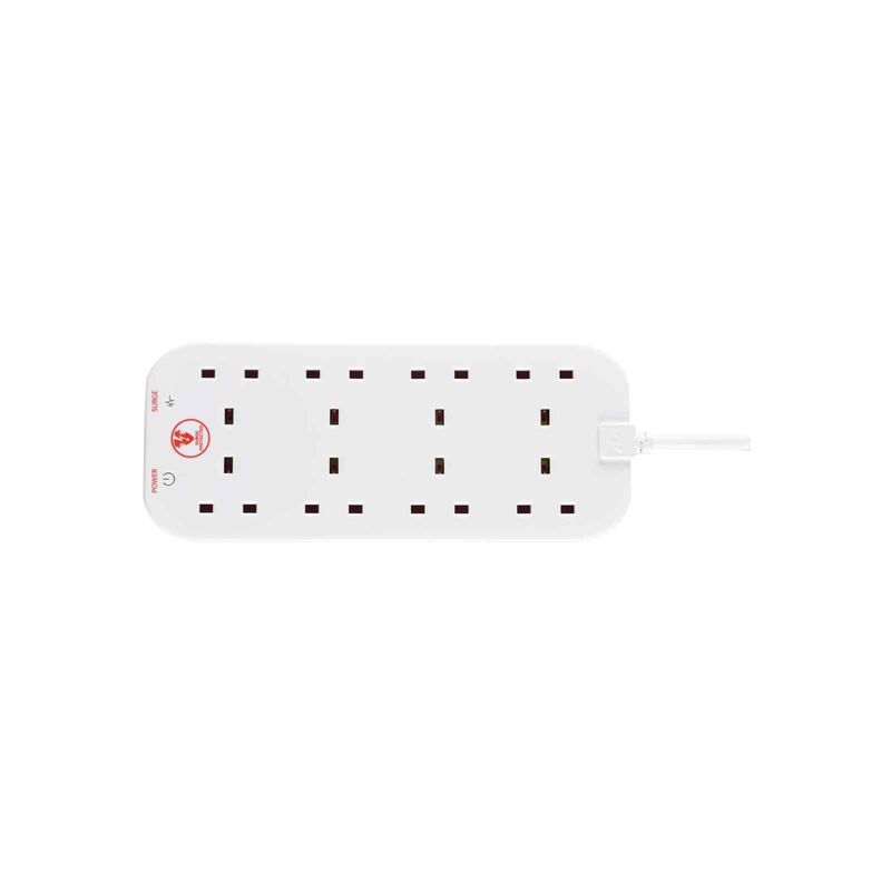 MASTERPLUG 13a 8 Socket Surge 2m Wh SRG82N-image 2