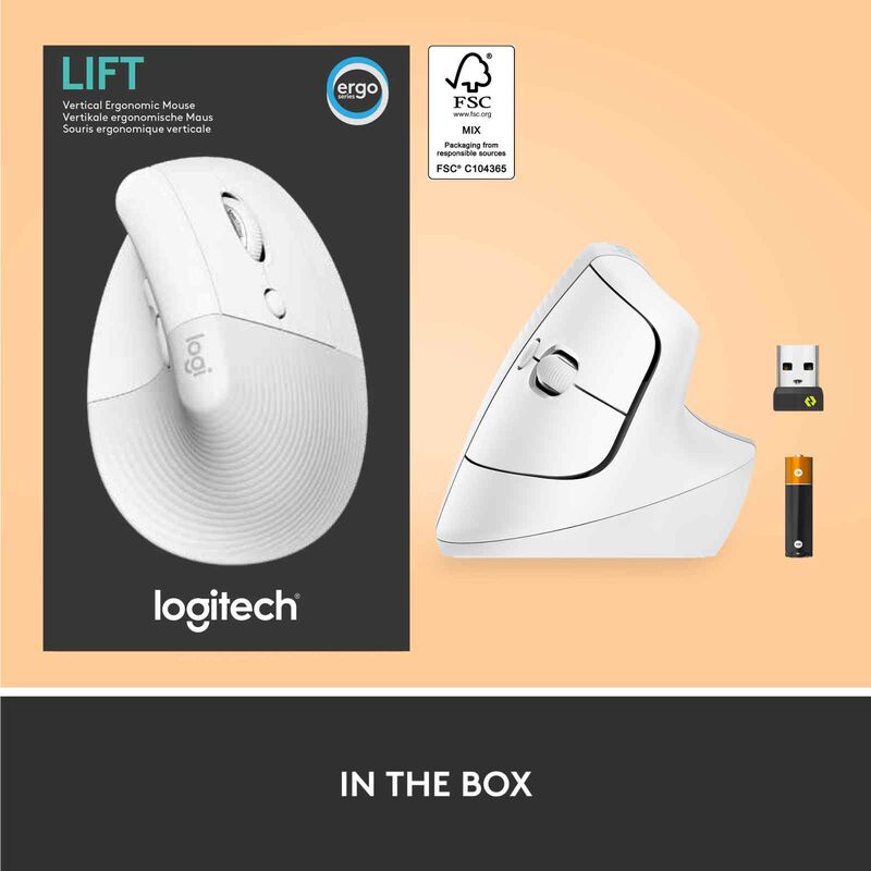 LOGITECH Logi Lift Vertical Ergonomic Mouse - Pale Grey(1y) 910-006480-image 7