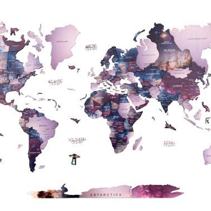 2d Wooden World Map Sirius S ENJOY THE WOOD-image 1