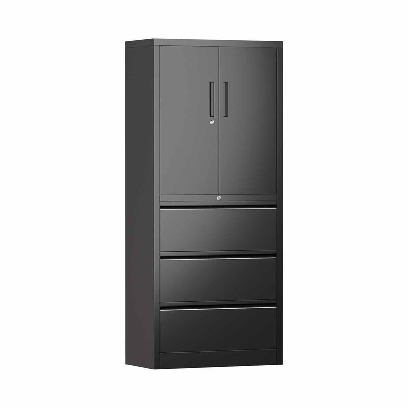 STEELCRAFT Filex Tall Storage Cabinet 2 Doors + 3 Drawers76 X 38 X 178 H Cm FILEX-image 1
