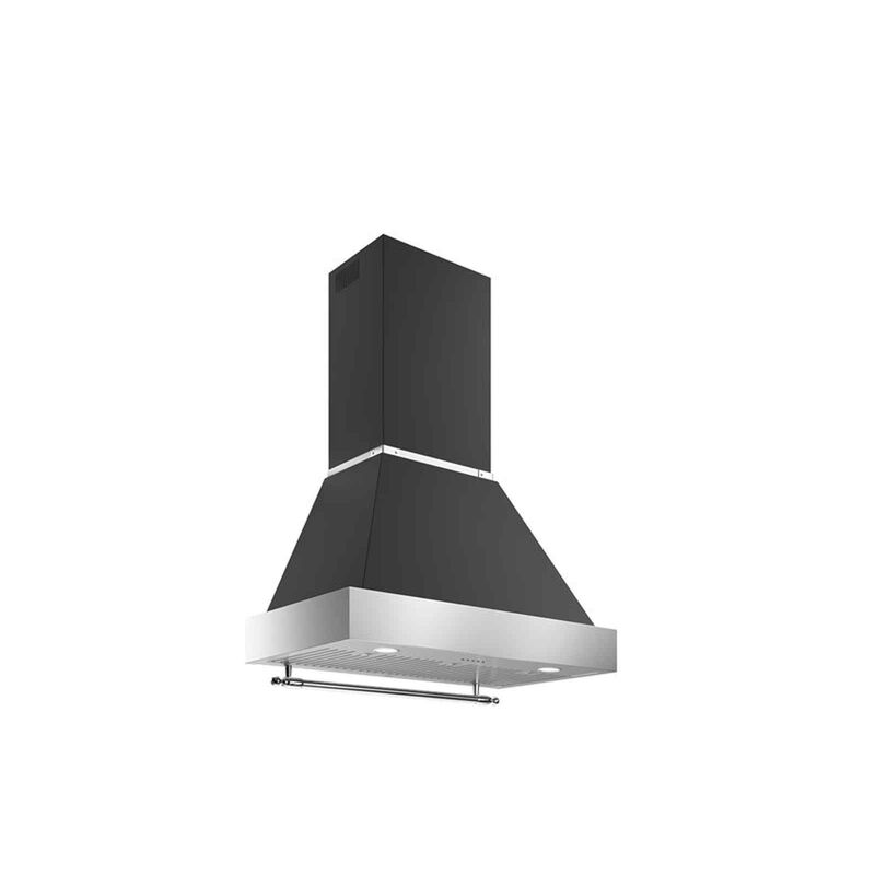 BERTAZZONI 90cm Wall Mount Hood With Duct Cover (black) K90HERTX+KC36HERTNE-image 2