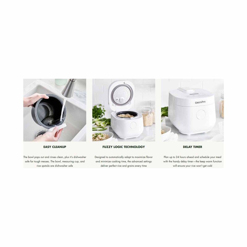 GREENPAN Bistro Collection Rice & Grains Cooker - White GPRC046245-image 15