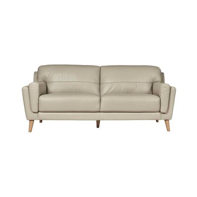 SOLOTTI 3 Seater (hl) Silver Half Leather Sofa TATIANA