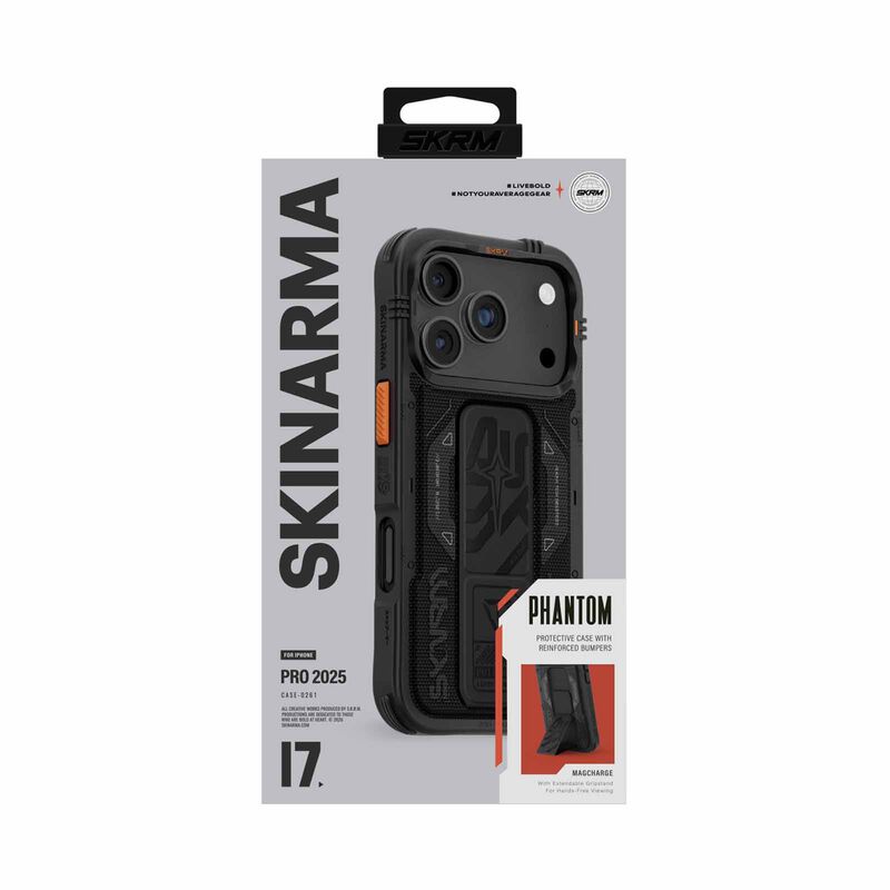 SKINARMA Iphone 17 Pro (2025) 6.3" Phantom (mag-charge + Grip-stand) SK-2025IPP6.3-PHTM-BLK-image 1