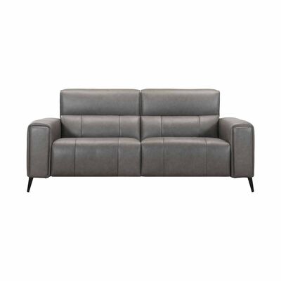 MUZE 3rr-e Seater 2 Function (fl) Grey Full Leather Sofa BLAIR