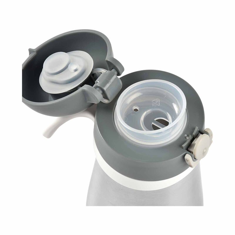 BEABA Spout Bottle 350ml - Mineral Grey (online) STAINLESS STEEL-image 5