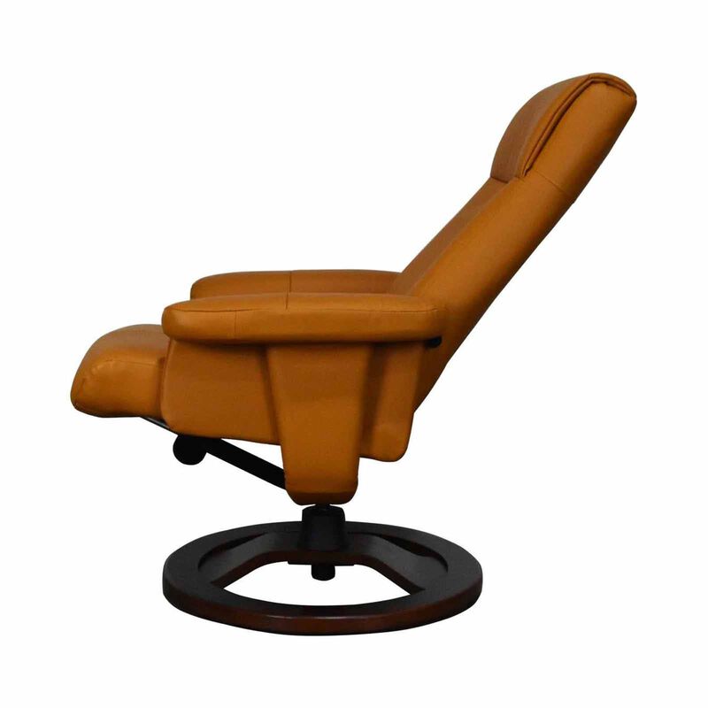Recliner With Ottoman (hl) Orange Half Leather Recliner ENNA-image 4