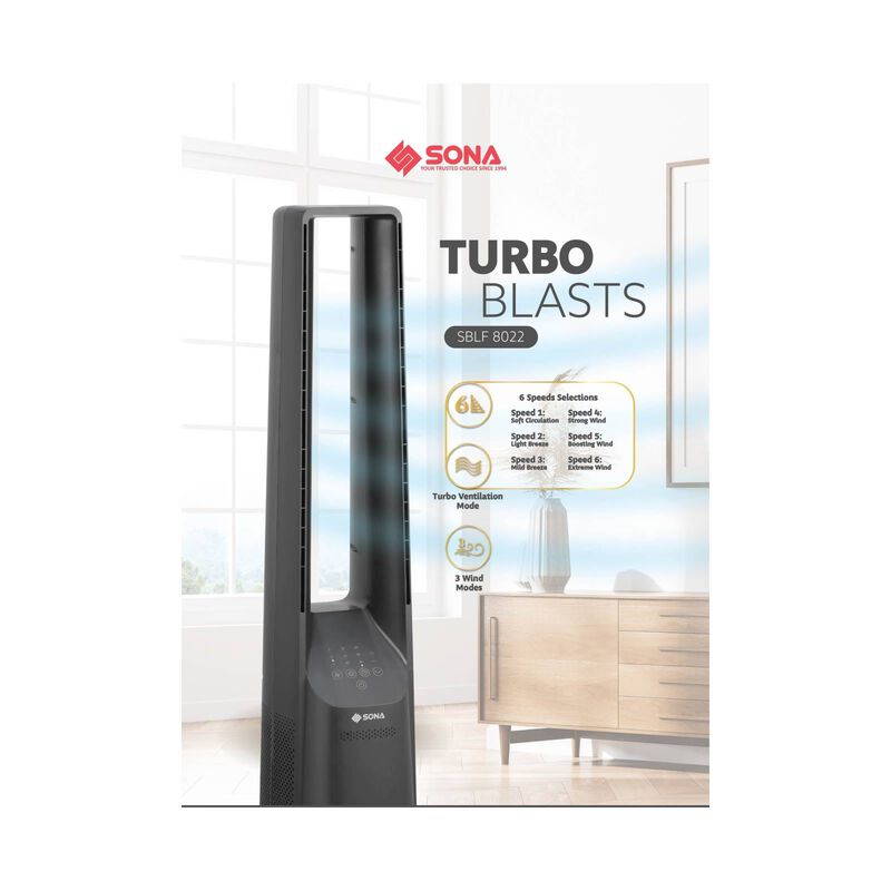 SONA Bladeless Dc Fan -black SBLF8022-image 10