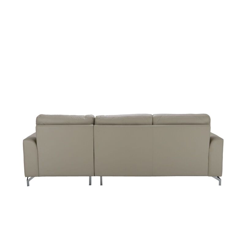 L Shaped (hl) Right Beige Half Leather Sofa DEXTER-image 5
