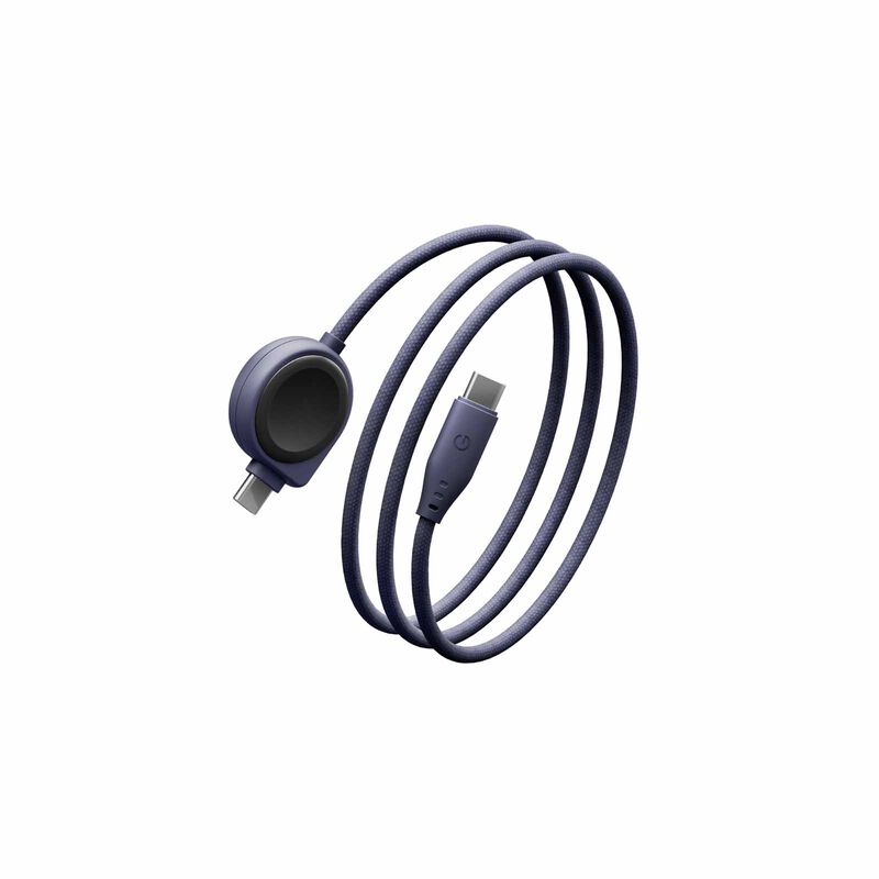 ENERGEA Flow Duo Watch, 2-in-1 C To C + Samsung Watch Cable, 480mbps, 60w, 1.5m -colbalt Violet CBL-FLDSAM-VIO-image 1