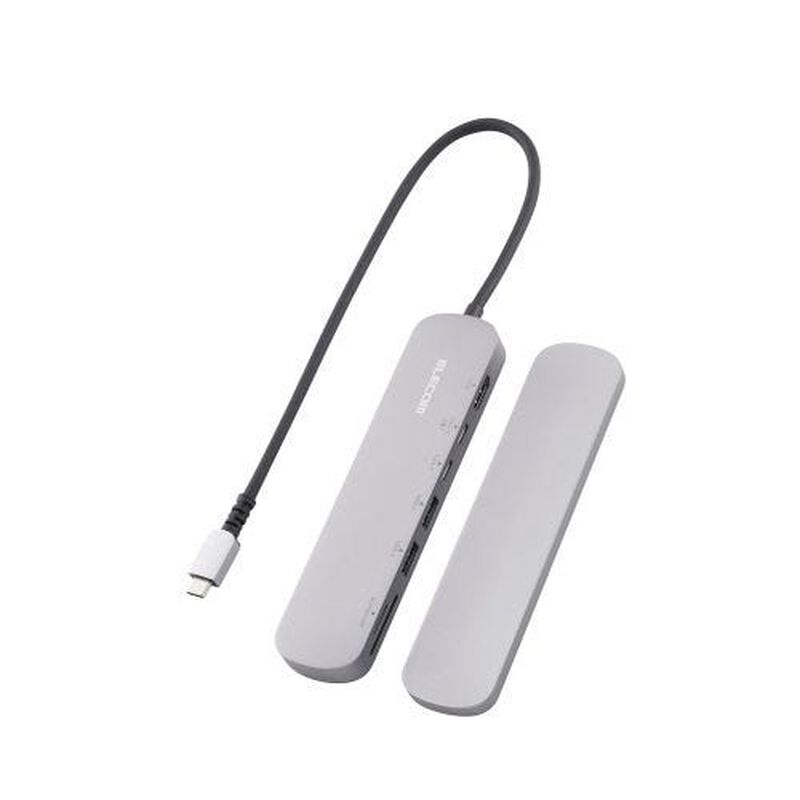 ELECOM Usb C Docking Station Usb-a&times;2 Hdmi&times;1 Usb-c&times;2 Sd+microsd Sil Magnet Stand DST-C20SV-image 3