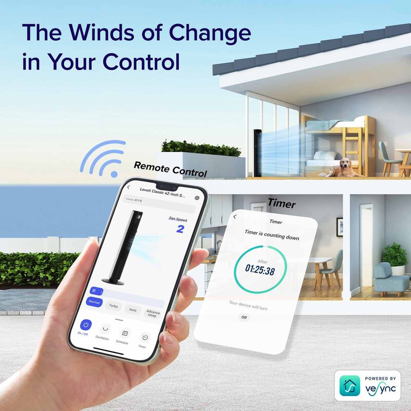 LEVOIT Smart Pro Tower Fan Ltf F422s-wae -white LV-F422SFAN-WH-UK-image 4