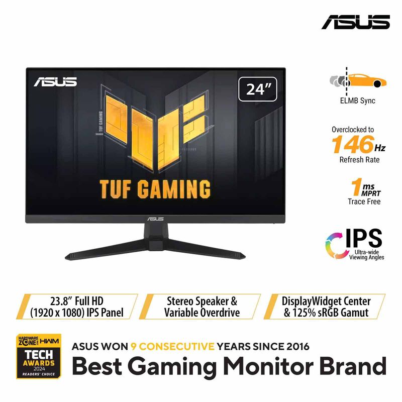 ASUS 23.8in Tuf Gaming Fhd 144hz Gaming Monitor VG249QE5A-image 1