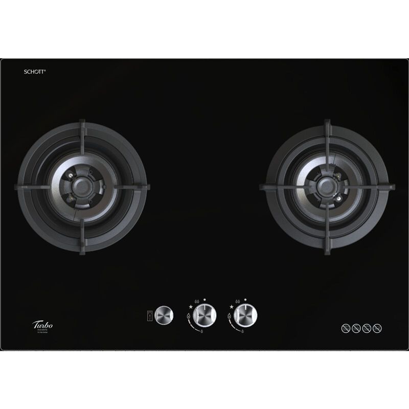 TURBO Built-in 2 Burners Glass Hob (70cm) (exclude Installation) T702GV-BK-image null
