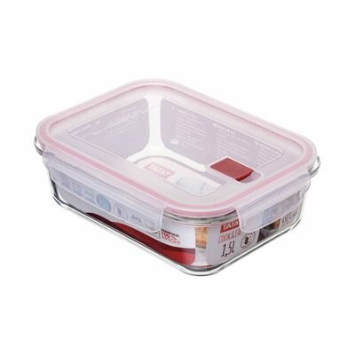 TATAY Hermetic Glass Rect.cont.cook& Eat 1.5l Red T1618.09